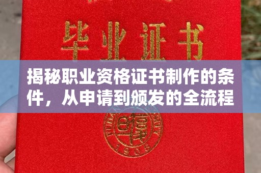 佳里揭秘职业资格证书制作的条件，从申请到颁发的全流程解析